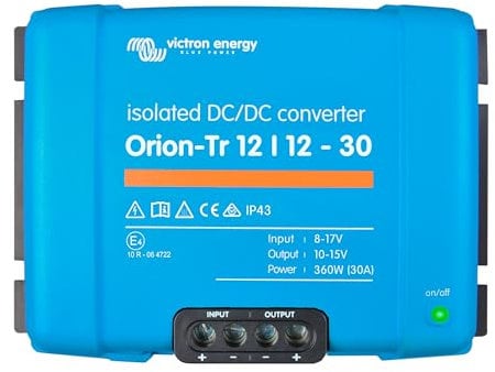 Victron Energy Orion-Tr DC to DC Converter - 12/12-Volt 30 amp 360-Watt - IP43 Protected - for Dual Battery Systems - Isolated