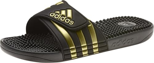 adidas Unisex Adissage Folien Sandale, Schwarz Gold Metallic Schwarz, 45 1/3 EU