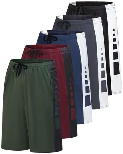 Real Essentials Herren Tennis-Shorts Fitness-Shorts | Dehnbar, lang, bequem, Kordelzug, Taschen, Schweiß, Sommer, Lounge, Pyjama, Schlaf, Fußball, Wandern, Strecke, Tennis, Sport