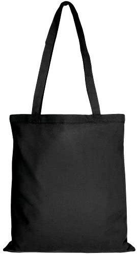 TEXXILLA 10er | 25er | 100er Pack Baumwolltasche - 28 Farben | mit Zwei Langen Henkeln | 38x42cm | Jutebeutel | Einkaufstasche | unbedruckt, Farbe:schwarz, Größe:10 Stück
