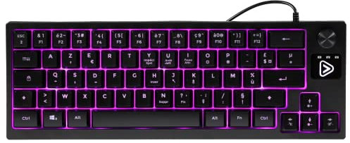 Onlan - CA-50 Compact Gamer Tastatur Membran TKL 64 Tasten Anti-Ghosting Lila Hintergrundbeleuchtung USB