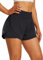 baleaf Damen 2 in 1 Laufshorts Workout Athletic Gym Shorts mit Taschen Schwarz XL