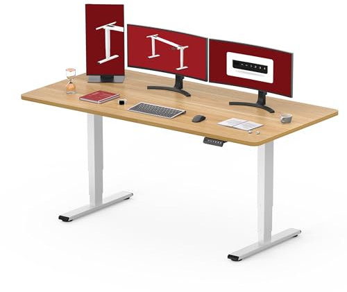 SANODESK Höhenverstellbarer Schreibtisch komplette Tischplatte Schreibtisch Höhenverstellbar Elektrisch Ergonomischer mit Flüsterleisem Dual-Motor 160x80cm