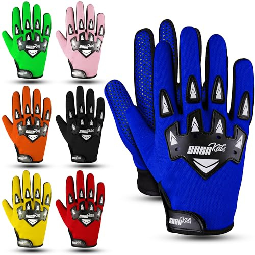 SAGA SPORTS Youth Motocross Gloves – Pro-Grade Protection for Dirt Bike & BMX Riders | High-Performance Gear for Boys & Girls | Built for Future Champions