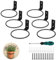 efuturetime 6 x Supporto Portavasi a Muro da Esterno Interno Balcone, Portavasi ad Anello 4 Pollici (Ø10cm) in Metallo con Viti e Cacciavite per Balcone, Giardino, Ristorante