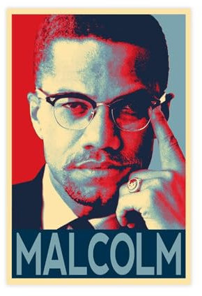 Malcolm X Leinwand-Poster, Schlafzimmer, Dekoration, Sport, Landschaft, Büro, Raumdekoration, Geschenk, ungerahmt, 30 x 45 cm