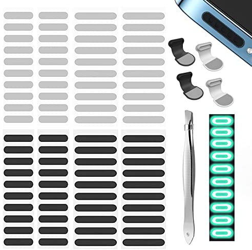 AOUZOVLI 95 pcs Kompatibel mit iPhone Staubschutz Handy Staubschutz Kit Anti-verloren Lautsprecher Staubschutzstöpsel Phone Speaker Cover Mesh Kratzfester Aufkleber für leuchtenden Ladeanschluss