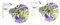pewterhooter Women 925 Sterling Silver Crystal Stud Earrings (Luminous Green)