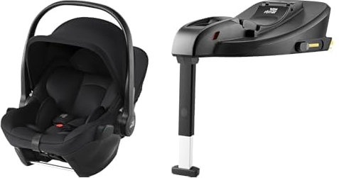 Bundle BRITAX RÖMER Babyschale BABY-SAFE CORE, Kindersitz für Babys ab Geburt bis 83 cm (15 Monate), Space Black + BRITAX RÖMER Babyschalen-Basisstation BABY-SAFE CORE ISOFIX BASE