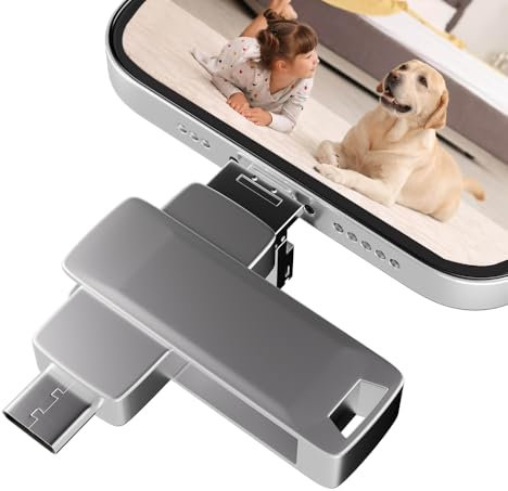 Clé USB 512 Go pour iPhone, 4 en 1 Clef USB Photo Stick Mémoire Externe, Cle USB 3.0 Haute Vitesse Compatible avec iPhone/iPad/Android/PC/Type C