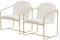 ML-Design 2er Set Sessel Beige, Relaxsessel mit weichem Bezug & goldenem Stahlgestell, Gepolsterter Loungesessel mit Arm- und Rückenlehne, Polstersessel für Wohnzimmer, Lehnstuhl Cocktailsessel modern