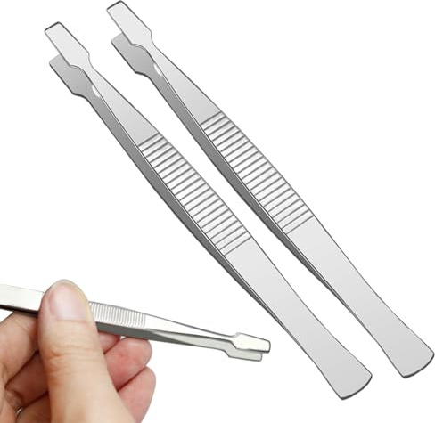 2 Stück Briefmarken Pinzette Augenbrauen Chirurgische Pinzetten Set Medizinisch Modellbau Tweezers Werkzeug Medizinische Pinzette Basteln Pinzetten Spitzpinzette Set Bastelpinzette Bastel Pinzette
