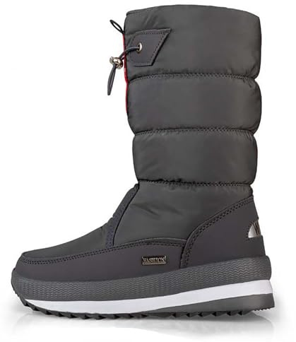 Scarpe Invernali Donna Stivali da Neve Protettivi in Pile e Suola Spessa Tinta Unita Donna, Slip On Boots