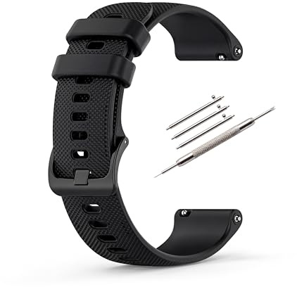 HORACE Bracelet de Montre Silicone 20mm 22mm – Souple, Respirant, Dégagement Rapide, Boucle Ton-sur-Ton – Unisexe – Compatible avec Garmin et montres connectées