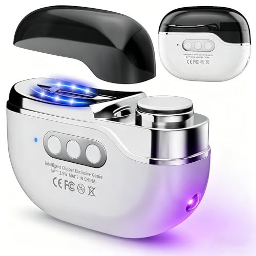 Coupe Ongle Electrique, Coupe-Ongles Électrique Automatique 4 en 1 avec Lumière LED, Lime à Ongles Électrique Rechargeable 3 Vitesses pour Pieds et Mains, Silencieux, pour Bébé, Adultes et Seniors