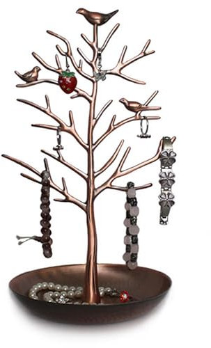Yudu Vögel auf Baum Schmuckständer Schmuckhalter Schmuckdisplay Ohrringständer Metall (kupfer)