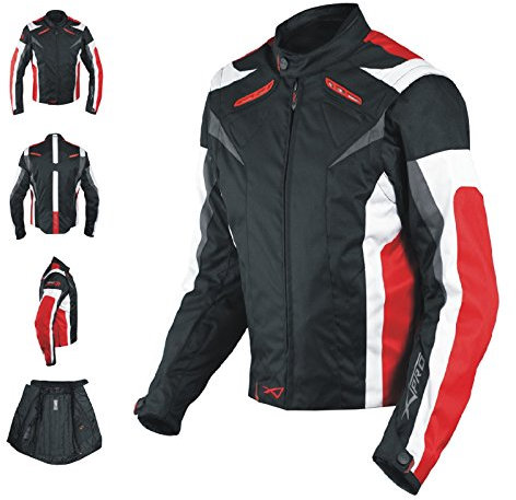Lady Femme Blouson Tissu Textile Gilet Thermique Protections CE Veste Rouge S