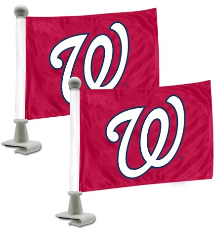 FANMATS 61854 Washington Nationals Ambassador Car Flags - 2 Pack Mini Auto Flags, 4in X 6in, Perfect for Hood or Trunk