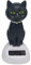 Ogquaton Nouveauté Solaire Actionné Bobbling Jouet Secouant Tête Et Queue Chat Noir Poupée De Bureau Gadget Maison/Bureau/Ornement De Voiture Durable et utile