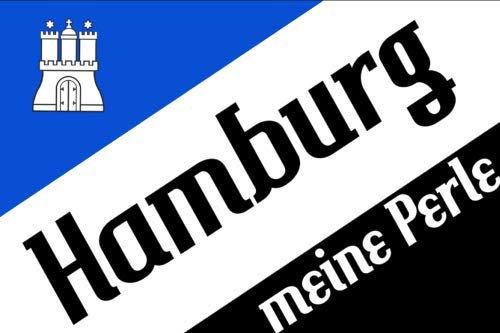 Flagge Hamburg Meine Perle Fahne 90x150 cm Hissfahne Fahnen mit Wappen