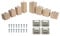 80x80x150 MM Wooden OAK Square Block Furniture Replacement Legs Feet Colour Beech Wood M8 Thread Level Mounting Plates Set Of 4 Legs For Sofa Cabinet Footstool Bed Ottoman