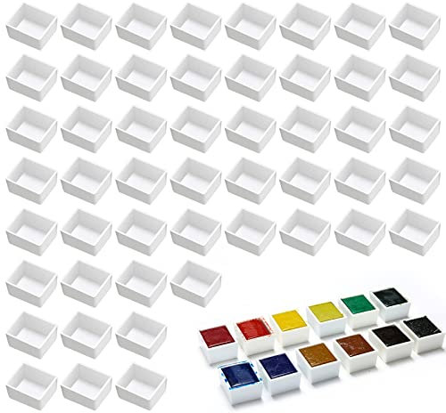 Casseroles Palette Aquarelle, Casseroles Aquarelle, Aquarelle Demi Casseroles, Casseroles de Peinture à L'aquarelle, Aquarelle Demi Godets pour Les Huiles D'aquarelle Bricolage,50 poêles à Aquarelle