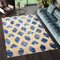 TAPISO Shine Teppich Kurzflor Dunkelblau Gold Raute Viereck Design Wohnzimmer Schlafzimmer 3D Optik Modern Design ÖKOTEX 80 x 150 cm