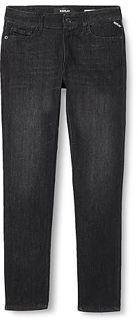 Replay Damen Jeans Luzien Skinny-Fit mit Power Stretch, Black Delavè 099 (Schwarz), 33W/32L