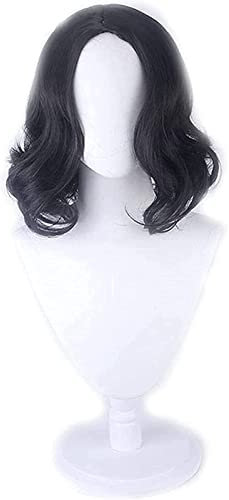 CHALKSEA Severus Snape Schwarz Kurze Lockige Stil Cosplay Perücke Professor Snape Perücke Halloween Partei Rolle Spielen Kostüme Perücken, Geeignet Für Halloween-Party, Anime-Fan-Geschenk,Schwarz