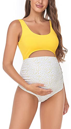 EastElegant Costume da Bagno Intero Premaman Cutout Ploka Dots Stampa Gravidanza Costume da Bagno