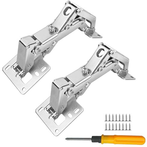 Jiaxitek 2 Paquets de Charnières Cachées à 170 Degrés - Hydrauliques Ajustables pour Montage en Surface - Pour Portes Sans Cadre