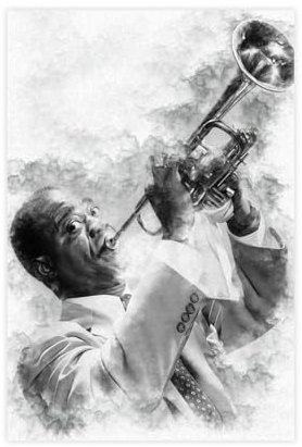 THEGIS Louis Armstrong 2 Leinwand-Poster, Wandkunst, Dekordruck, Bild, Gemälde für Wohnzimmer, Schlafzimmer, Dekoration, ungerahmt, 50 x 75 cm