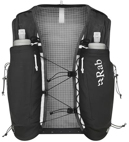 Rab Veil Leichte, atmungsaktive Trinkweste für Trail Running & Wandern – Schwarz – 12 Liter (Rückengröße – L)