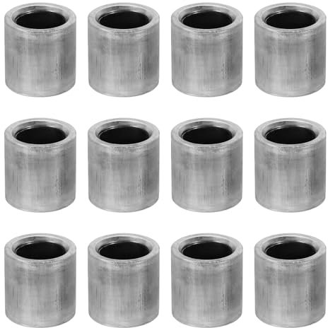 PATIKIL M10 Steel Spacers, 12 Pcs Metal Spacers Steel 10.2mm ID x 15mm OD x 15mm L Carbon Steel Spacer Screw Standoff Round for 2/5in or M10 Screw Bolts