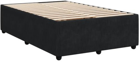 vidaXL Bettgestell, Polsterbett Bett für Schlafzimmer, Bettrahmen mit Lattenrost, Doppelbett Schlafzimmerbett, Schwarz 120x200cm Samt