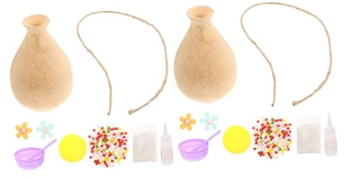 TOPBATHY 2 Sets Mosaic Vase Mosaic Plant Pot DIY Vase Kit DIY Mosaic Flowerpot Mosaic Vase Mosaic Arts and Crafts Kits DIY Bud Vase Mosaic Tiles Vase Home Decor Caulk