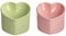 Elevated Cat Bowls Set Cute Heart Shaped Ceramic Cat Bowls 5.5 Inch Tilted Design Easy Clean No Scratch Anti Vomiting Healthy Pet Feeding Bowls