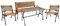 Mojawo 4tlg Set Outdoormöbel Gartenmöbel Gartengarnitur Gusseisen Holz Gartenbank Gartentisch 2X Gartenstuhl