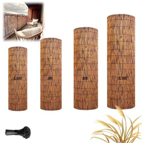 Générique Canisse Bambou Robuste/Résistant Aux Intempéries/Privé, Rouleau De Clôture en Roseau pour Exterieur Terrasse Balcon Jardin, Canisse Bambou Protection de La Vie Privée(W90 x H150cm)