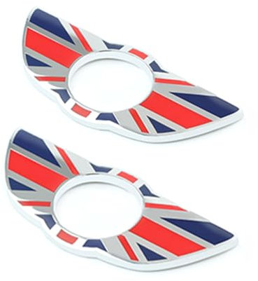Stemma decorativo 3D in metallo per portiera dell'auto, compatibile con Mini Cooper S JCW R50 R52 R53 R55 R56 R57 R58 R59 R60 R61 PJ09 (bandiera inglese rossa, piccola per R50-R59)