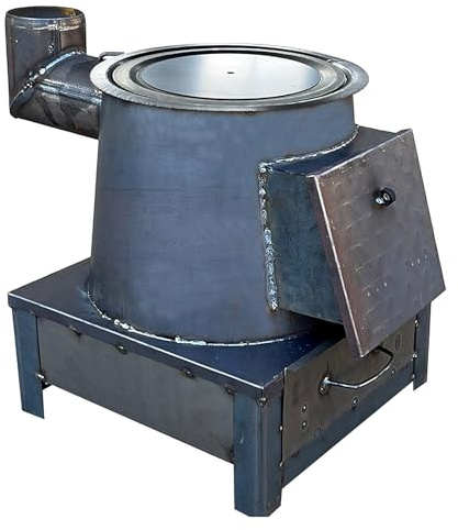 Stufa a Legna in Metallo con Cassetto per la Pulizia Della Cenere Fornelli da Campeggio Portatili Stufa Campeggio per Esterni, Ville, Tende, Rifugi, Riscaldamento, Cucina(35 * 35 * 42cm)
