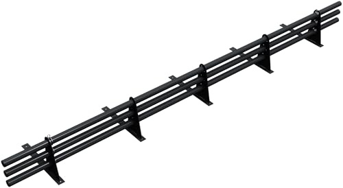 Parotec SCHNEEFANGROHR-Set 2 m für Trapezblech 3 Rohre, 5 Halter Anthrazit | Komplettset 200 cm für Dachpappe/Bitumenbahn & Shingles (Bitumenschindeln) – Schneefang/Dachlawinenschutz – RAL 7016