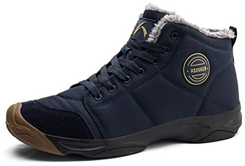 Azooken Winterschuhe Herren Damen Warm Trekking Wanderstiefel Schnee Stiefel Wasserdicht Winterstiefel (6118-blue43)