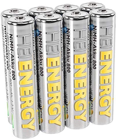 HEITECH AAA Akku Micro 800 mAh 1,2V NiMH TÜV geprüft 8 Stück - Wiederaufladbare Batterien mit geringer Selbstentladung - Akkus für Geräte mit hohem Stromverbrauch
