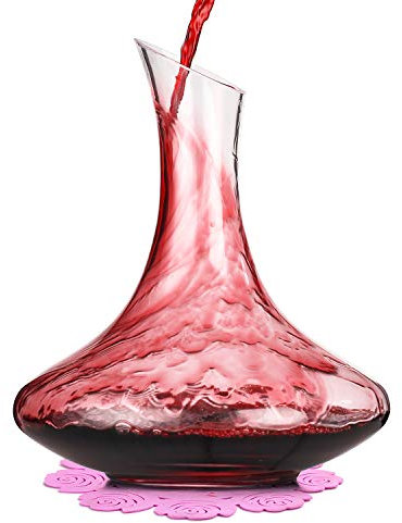 BOQO Catle Wine Decanter soffiato a mano, in cristallo al piombo soffiato a mano, per vino rosso, regalo per vino, accessori per vino, 1800 ml