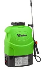 WeGeek, POMPA A SPALLA con BATTERIA al litio (12V - 8Ah),16 litri. Sebatoio resistente ai raggi UV. Lancia telescopica in acciaio con 3 ugelli. Regolatore di pressione elettronico (1.5-4 bar)