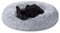 Feandrea Hundebett flauschig, Katzenbett, Donut Kissen, waschbar, Polsterung in der Mitte herausnehmbar, Langer Plüsch, 70 cm Durchmesser, Ombré-Grau PGW039G01