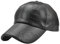 CHENNUO Herren Leder Cap Schirmmütze Kappe PU Leder Baseballmütze Winter mit Schirm (Schwarz)