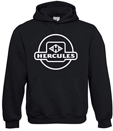 Textilhandel Hering Kapuzenpullover - Mofa Moped Hercules (Schwarz, L)