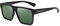 JIM HALO Retro Polarisierte Sonnenbrille Männer Frauen Flat Top Square Brille (Mattschwarzer Rahmen/Polarisierte Grüne Linse)